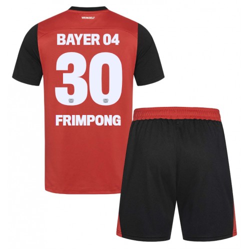 Dětský fotbalový dres Bayer Leverkusen Jeremie Frimpong #30 2024-25 Domácí Krátký Rukáv (+ trenýrky)